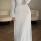 Long Sleeve Split Loose Casual Dress