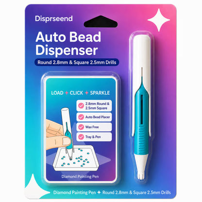 🔥 Last Day 50% OFF – 💎 Automatic Diamond Painting Bead Dispenser Pen & Tray Set