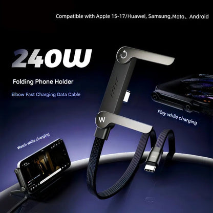 🎁Hot Sale 49% OFF🏆⚡2-in-1 Fast Charging Cable with Adjustable Phone Stand