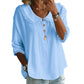 Women's Lace Trim 3/4 Sleeve Blouse