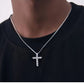 🎄Christmas promotion🎁--Moissanite Inlaid Silver Cross Necklace-Necklace Size 40cm+5cm