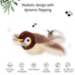 😻Realistic Sparrow Cat Toy – Rechargeable Chirping & Flapping Bird🐦