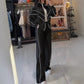 💥Hot Sale 49% OFF🔥Turtleneck Striped Top ＆ Wide-Leg Pants 2-Piece Set