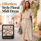 Women Casual Floral Printed Midi Dress