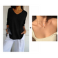 🔥Hot Sale 49% OFF🔥Solid Color V-Neck Knitted Top
