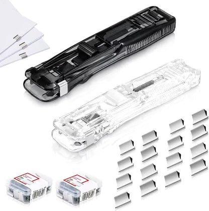 📎 Push Clip Stapler Set – No-Hole Paper Binder with 100 Reusable Clips