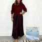 🔥Black Friday Promotion 41%OFF🔥Women's solid color Long Sleeve Jumper & Pleated Bottom Dress