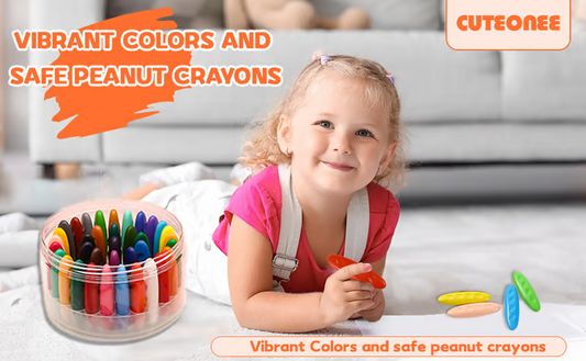 🎨 Washable Jumbo Crayons for Kids - 12/24/36 Colors Non-Toxic, Safe, and Fun Art Supplies