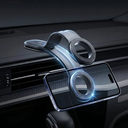 🧲📱 Bendable Magnetic Car Phone Holder – 360° Flexible Aluminum Arm Mount for Dashboard & Navigation