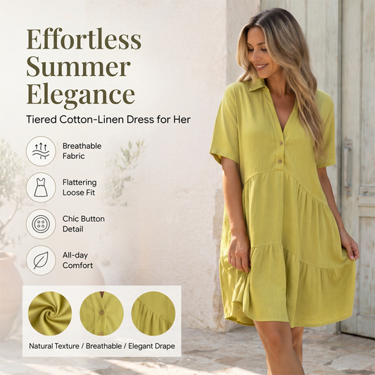 🥳2026 HOT SALE🥳Cotton-Linen A-Line Dress – Breathable, Everyday Chic