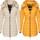 Winter women's mid-length padded jacket warm solid color hooded jacket【FREE SHIPPING】