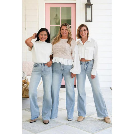 💥Hot Sales - 49% OFF🥰👖Vintage Wash Plus-Size Jeans — Stretchy & Straight Leg Fit✨