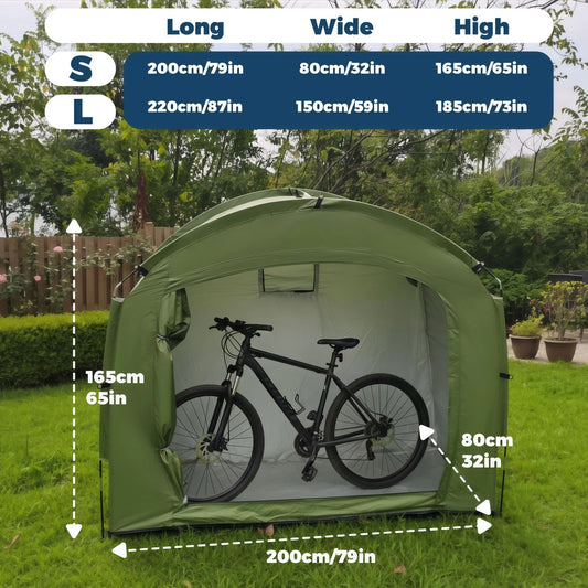 🚲🏠 Outdoor Portable Bike Storage Shed – weather-resistant, spacious, easy assembly – fits bikes, tools & lawn mower. 50% OFF! 🔥💪