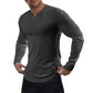 Men's Athletic Longline Ribbed Top 🔥 – V-Neck Long Sleeve, Moisture-Wicking for Gym Sessions/Casual