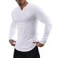 Men's Athletic Longline Ribbed Top 🔥 – V-Neck Long Sleeve, Moisture-Wicking for Gym Sessions/Casual