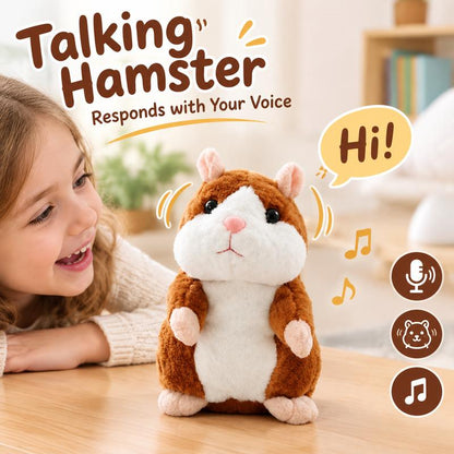 🐹 Talking Hamster Plush – Repeats What You Say & Auto Head-Shaking Fun 🎁