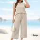 💜 LAST DAY PROMOTION - 49%OFF 💜 Women's Casual Sleeveless Top & Wide-Leg Pants Set