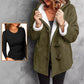 Women's Hooded Suede Coat with Plush Lining
