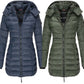 Winter women's mid-length padded jacket warm solid color hooded jacket【FREE SHIPPING】