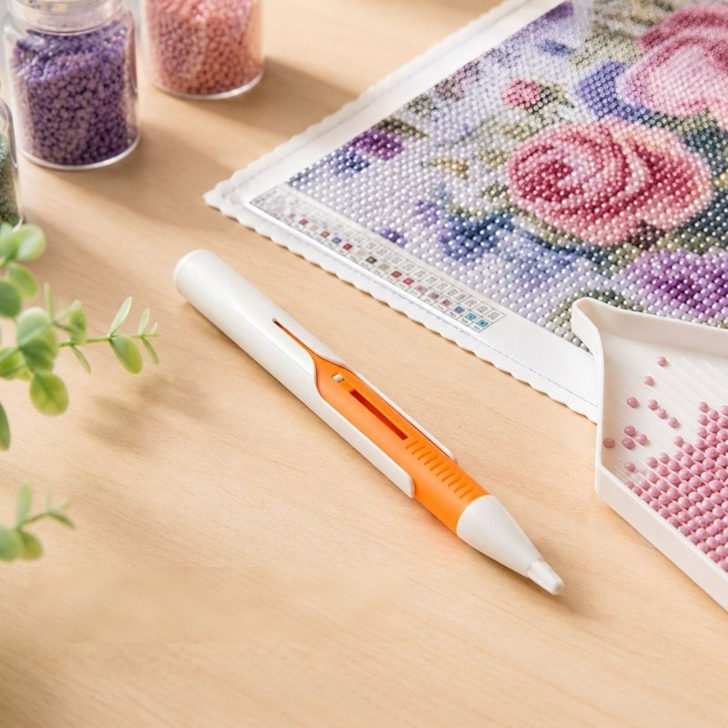 🔥 Last Day 50% OFF – 💎 Automatic Gem Art Bead Dispenser Pen & Tray Set