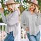 🏆 80K+ SOLD!⚡🏆️Mid-length smocked shirt with striped lapel and oversized drawdown sleeves