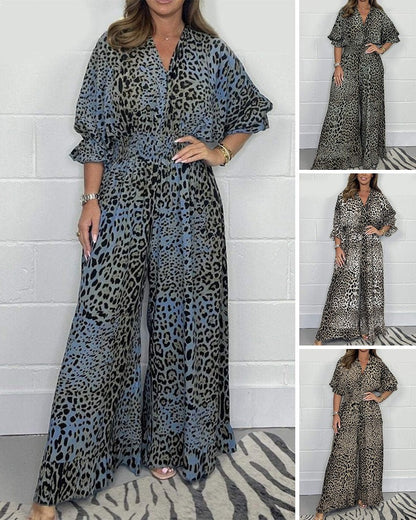 🔥🐆Last Day Promotion 49% OFF - 👗Leopard print casual loose jumpsuit