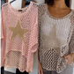 💥Women's Fashion Round Neck Crochet Knit Fishnet Top🤩