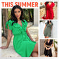 Women's Elegant Waist Tie V-Neck Ruffle Dress
