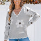 💃49% OFF✨🍂Women's Floral Pattern Scallop Trim Sweater