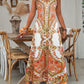 ⏳🔥2026 Hot Sale🎁Women’s Retro Print V-Neck Sleeveless Maxi Dress