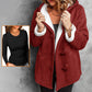 Women's Hooded Suede Coat with Plush Lining