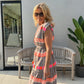 💕 Women's Loose V-Neck Vintage Stripe Pattern Sleeveless Dress