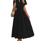 ⏰Hot Sale 49% OFF🎉Women's Lightweight Short Sleeve V Neck Elastic Waist Dress