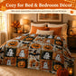 ⏳LAST DAY SALE 50%🎃Halloween Patchwork Flannel Blanket
