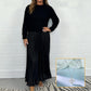 🔥Black Friday Promotion 41%OFF🔥Women's solid color Long Sleeve Jumper & Pleated Bottom Dress