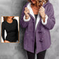 Women's Hooded Suede Coat with Plush Lining