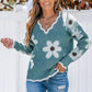 💃49% OFF✨🍂Women's Floral Pattern Scallop Trim Sweater