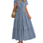 ⏰Hot Sale 49% OFF🎉Women's Lightweight Short Sleeve V Neck Elastic Waist Dress