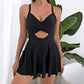 🎁New arrival 49% OFF💥🩱Women's Cutout One Piece Skirt Swimsuit