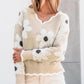 💃49% OFF✨🍂Women's Floral Pattern Scallop Trim Sweater