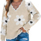 💃49% OFF✨🍂Women's Floral Pattern Scallop Trim Sweater