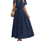 ⏰Hot Sale 49% OFF🎉Women's Lightweight Short Sleeve V Neck Elastic Waist Dress