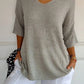 🔥Hot Sale 49% OFF🔥Solid Color V-Neck Knitted Top