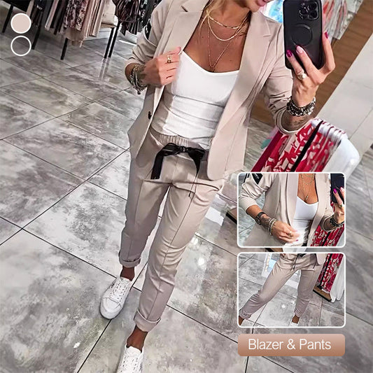🎉2025 New Products Hot Sale✨Women's Casual Suit Jacket Pants 2-Piece Set