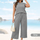 💜 LAST DAY PROMOTION - 49%OFF 💜 Women's Casual Sleeveless Top & Wide-Leg Pants Set
