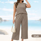 💜 LAST DAY PROMOTION - 49%OFF 💜 Women's Casual Sleeveless Top & Wide-Leg Pants Set