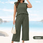 💜 LAST DAY PROMOTION - 49%OFF 💜 Women's Casual Sleeveless Top & Wide-Leg Pants Set