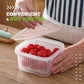 🥬💧 2-in-1 Drain & Store Food Container – Multi-Layer Prep Box for Herbs, Garlic, Ginger & More