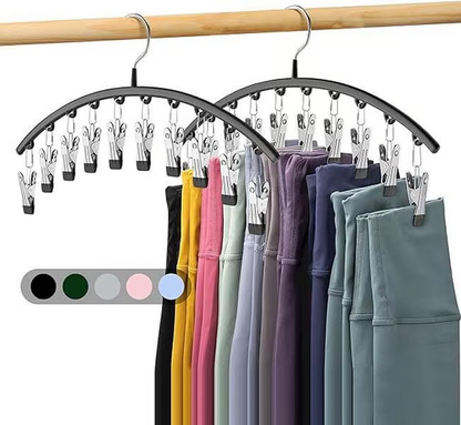 👖 Space-Saving Multi-Clip Hanger – 10-Clip Closet Organizer for Leggings, Jeans, Shorts & Skirts
