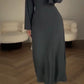 Long Sleeve Split Loose Casual Dress